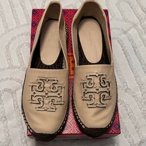 Tory Burch Beige Espadrilles with Black Accents